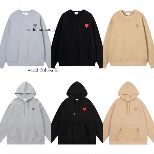 Tasarımcı Amis Hoodie Takip Kazak Nakış A-kelimesi Kırmızı Aşk İnce Yuvarlak Boyun Külte Çift Paris Sweatshirt Uzun Kollu Kazak Spor Takım T11 6585