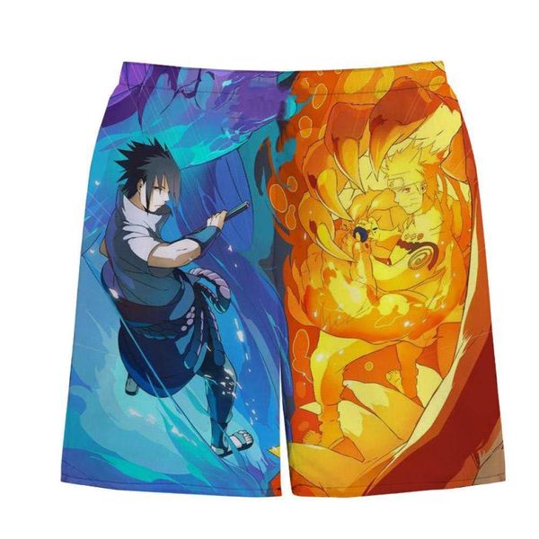 Naruto Boys Shorts Summer 3D Anime Print Trend Herren -Casual Beach Hosen