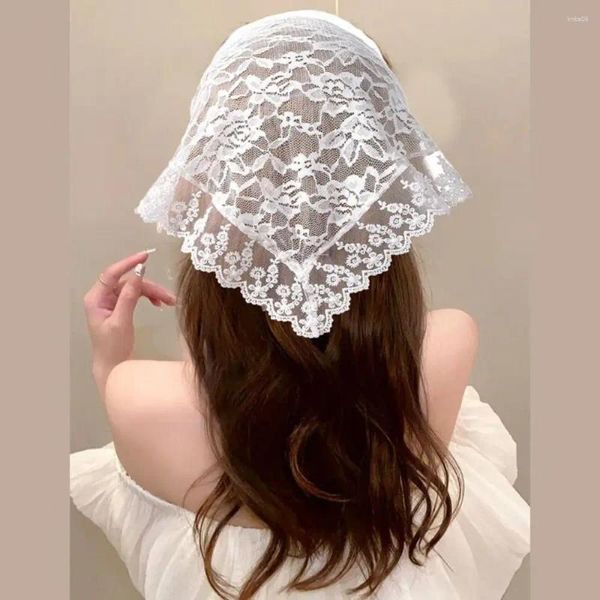 Schals Openwork Lace Dreieck Haar Kopftuch weißer Schal Wrap