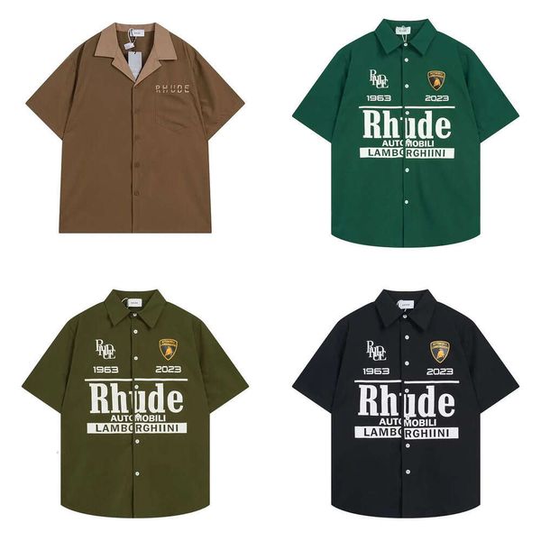 New Rhude Bluse Shirt Polo Shirt Designer Polo Shirt T-Shirt Mens Polos Men Po für Herren Neue Stil hochwertiger Rhude-Shirt Luxusmarke Herren T-Shirts US Size 16