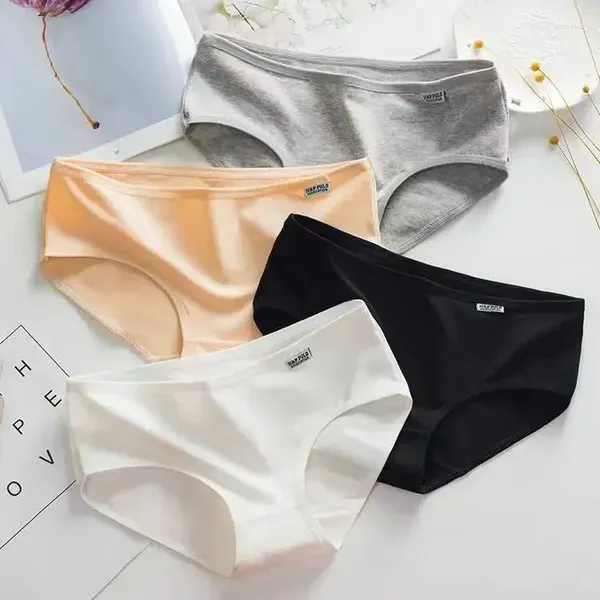 Calcinha feminina 2024 cor sólida lingeries shorts plus size algodão de roupas íntimas de roupas íntimas para mulheres