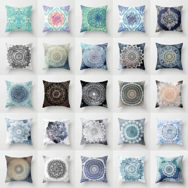 Kissen Nordic Funda Cojin Boho Case Home Decor Throw Pillows Blumendruckstuhl Schwarzes Cover 45x45for Sofa Wohnzimmer