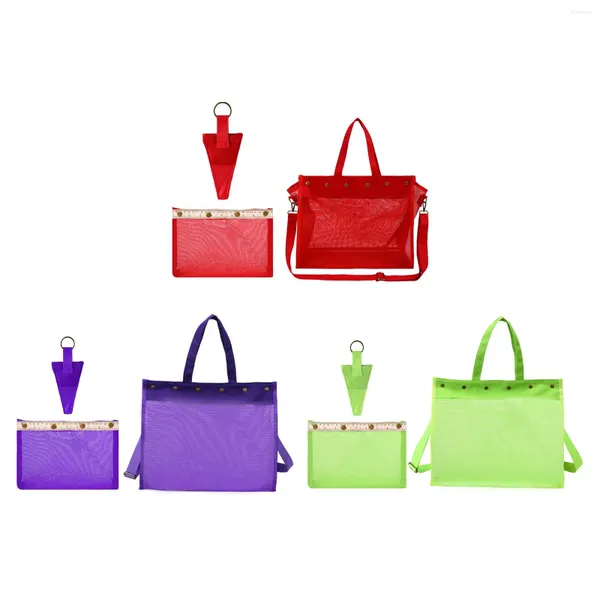 Bolsas de armazenamento Bolsa de tricô com zíper do zíper com pequeno porte de pequeno porte de crochê grande para suprimento de gancho