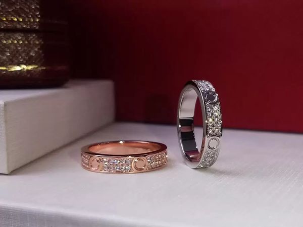 Love Ring Ladies Designer Men Saw Diamond серебряный серебряный серебряный золото.