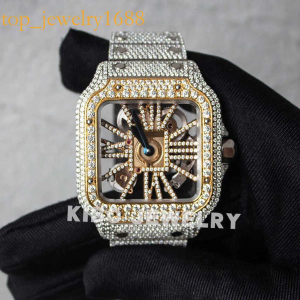 Hip Hop Watch Bust Down Down VVS MOISSANITE DIAMENTOS IBOLED RELAGEM RELAGEM PARA HOMENS