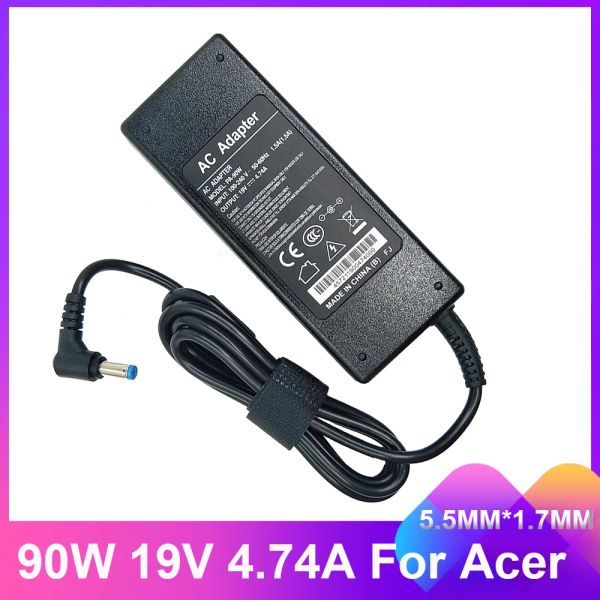 Adattatore 19V 4.74a 90W 5.5x1.7mm Caricatore adattatore per laptop per Acer Aspire 5750G 5755G 7110 9300 E1531 E1571G M5581G V5571P 4925G Potenza