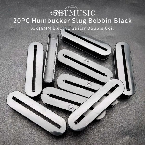 Cavi 20pcs Pickup a doppia bobina per chitarra elettrica Humbucker Slug Bobbin Black