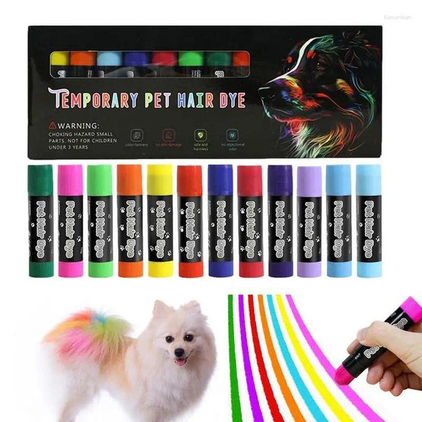 Dog Abbigliamento per la tintura per capelli per animali domestici 12 Colori lavabili Safe Dyeing Animali cure temporanee per la cura della bellezza