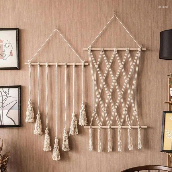 Placas decorativas Po exibir Macames Wall Pictures Pictures Diy Boho Tassels Decoração de casa Crianças Decoração do quarto de bebê Amigo e família