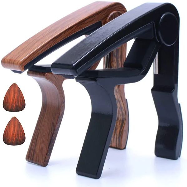 Guitarra 2pcs guitarra universal Capo Rosewood/Black Color com pick para guitarra de guitarra de guitarra elétrica acústica