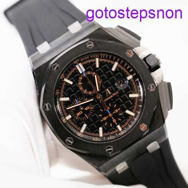 Дизайнер AP запястья Watch Epic Royal Oak Offshore 26405ce Mens Watch Black Ceramic Fluorescent Digital Pointer Автоматическое механическое всемирно известные швейцарские часы