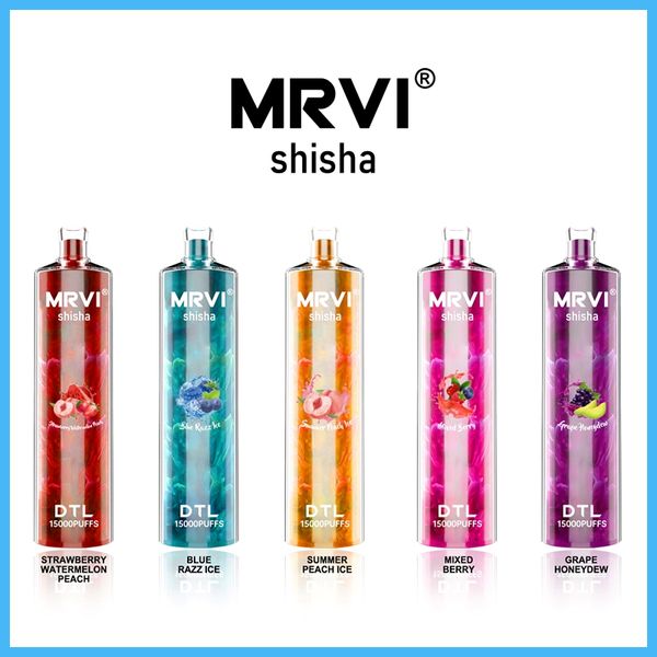 Оригинальный Mrvi Shisha Colkah Puff 15k DTL Vaping Style 15000 Puffs Одноразовые вейп -ручка Deivce Deivce 24 мл предварительно заполненную 600 мАч батарея 5 вкуса