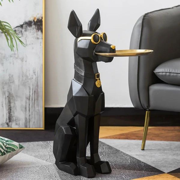Figurine decorative Giant Dog Side tavolino statua nordica grande doberman scultura di lusso soggiorno decorazione creativa animale creativo
