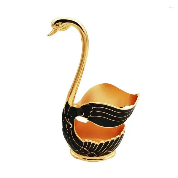 Armazenamento de cozinha Mini colher de cisne cisne suporte de metal para jantar de colher de chá de colher de chá de zinco em forma de liga de zinco