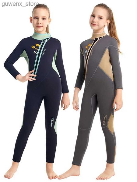 Mera di neoprene per bambini per bambini Surfing Swimsuit Maniche lunghe Abito per immersioni per tubi bagnati da nuoto per ragazzi e ragazze Y240412Y2404173CWK