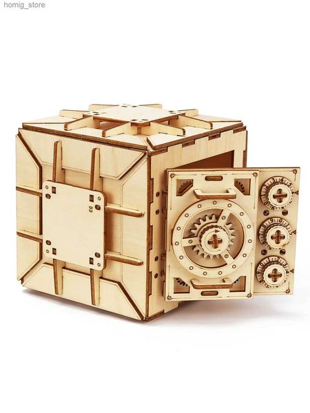 Puzzle 3D Box puzzle per l'armadietto fai -da -te in legno 3D con kit modello combinato per adulti e bambini per costruire meccanico Conservare il tuo prezioso Y240415