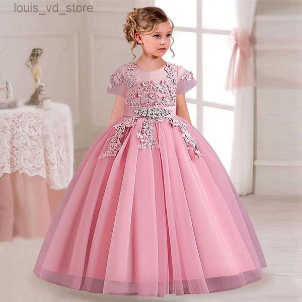 Abiti per ragazze Nuovo Flower Boy Graduation Ceremony Art Photography Dress Abito ricamato per bambini Regalo di Natale Elegante abito da sposa da damigella T240415