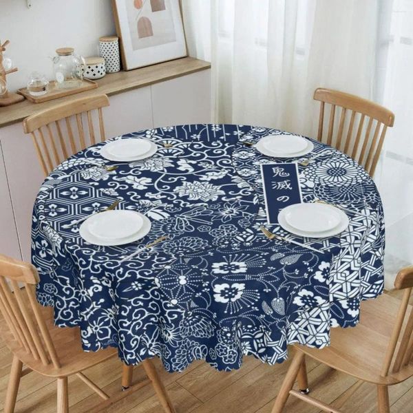 Toalha de mesa toalha de mesa redonda 60 polegadas de cozinha Dinning Spill à prova de água Capas de respiração de água à prova de água