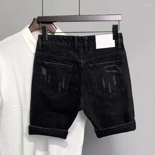 SHORTS SUMPLO MENINO Jeans rasgados de verão macio e confortável Casual Casual Casual Cowboy Denim Male calça curta