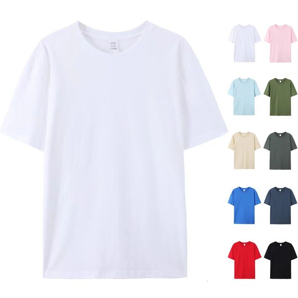 100% Baumwoll-T-Shirts Unisex hochwertige weiße T-Shirts Großhandel T-Shirts Sommer leeres T-Shirt für Männer Camisetas Para Hombre 240415