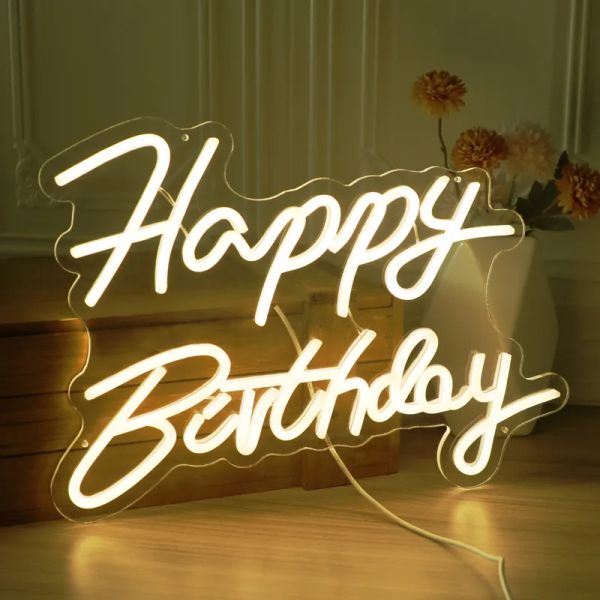 Happy Birthday Led Neon Sign per decorazioni per feste di compleanno oh baby neon Light lascia feste a casa arredamento