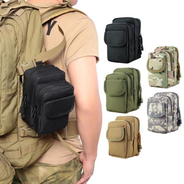 Mochilas Molle bolsa tática de dupla camada pacote EDC Ferramentas utilitárias Bolsa bolsa Militar Backpack Pack Pack Outdoor Hunting Acessórios Bag