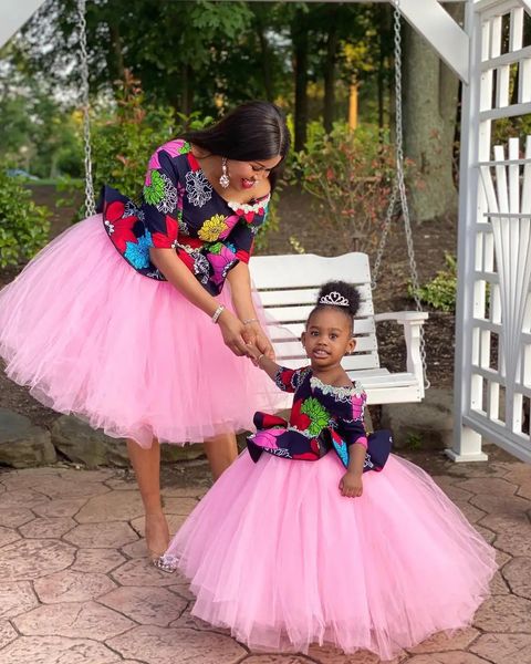 Baby Pink Mother e filha que combinam saias para PO Shoot A Line Tutu Puffy Mommy and Me Roupfits Party Birthday Salia 240403