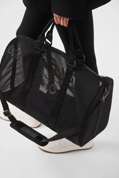 Aktive Shorts Lo Sports Bag transparente Handtasche Herren- und Frauen im Freien in der Outdoor -Übung mit großer Kapazität Semi -Mesh Black Tote