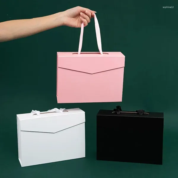 Подарочная упаковка 1pcs белые/черные/розовые сумки коробки упаков