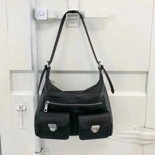 Bolsas de noite bolsa de moto de couro ombro de grande capacidade bolsa casual feminina bolsa de bolsa feminina