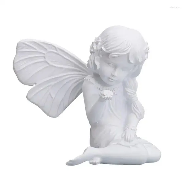 Figurine decorative che pregano Angel Statue Figurina/Figurina elfo con ali Memoriale in resina per soggiorno desktop