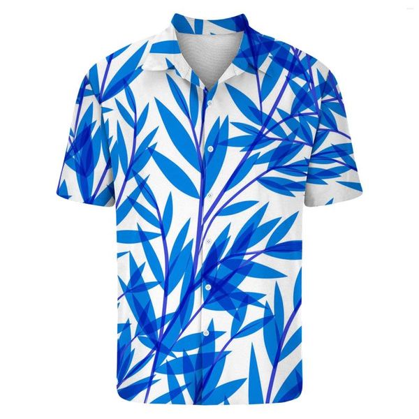 Camisetas masculinas Botão impresso no havaiano Moda casual Casual Fashion Reviews Muitas roupas