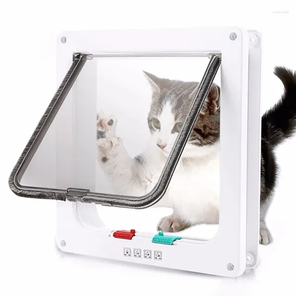 Portas de gatinho de carrinho de carrinho de gato com portas de cachorro de trava de segurança de 4 vias s/m/l/xl tamanho para pequenos portões de animais de estimação cães cães suprimentos de cães