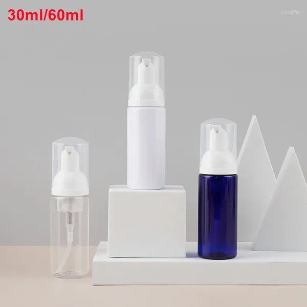 Бутылки для хранения 500pcs прозрачное пластиковое пенопламочное насос бутылка 30 мл/60 мл пустого лицевого ресница очищающая пена косметического мыла пена