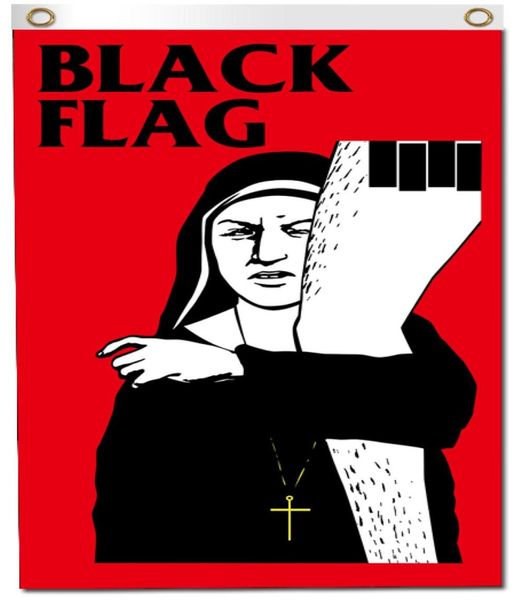 Impressão digital Custom 3x5ft Black Flag Poster 90x150cm poliéster American Punk Rock Band Música Banner8814952