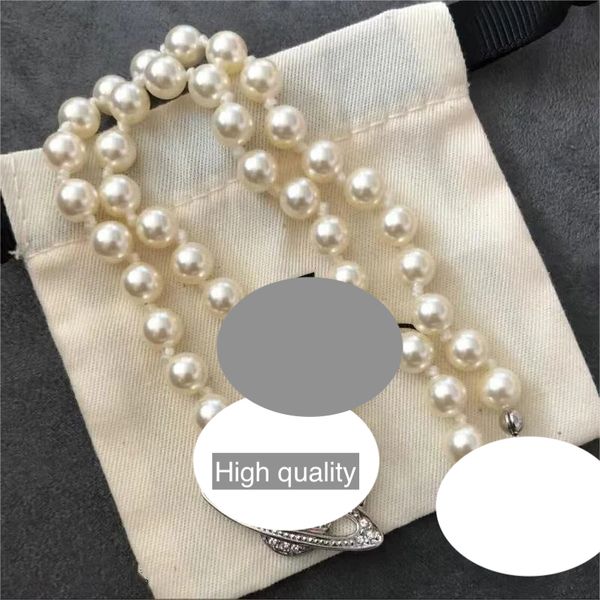 Design Gold Silver Saturno Pearl Choker Calco di pendente Planet Chiker Punk Jewelry per donna Basella originale GRATUITA