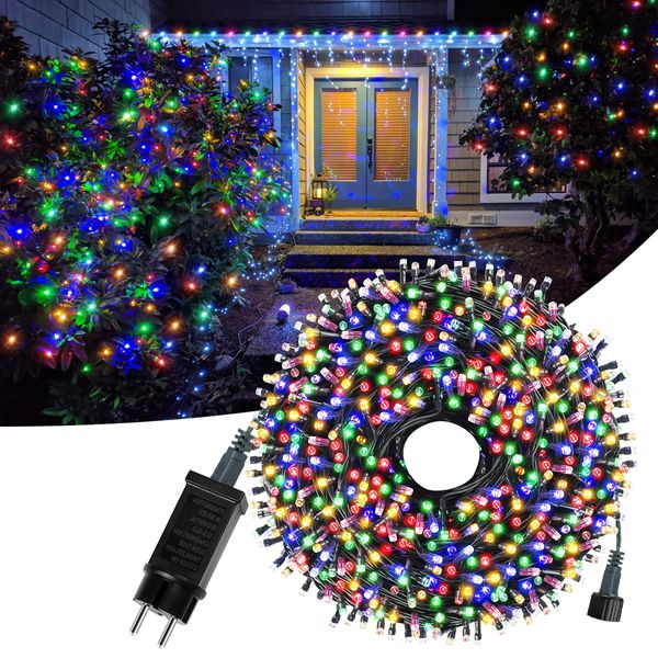 Luz de Natal de LED de LED de LEDs ao ar livre 100m 50m Fairy Light 8 Modo Luzes Garland Festas Festas de férias 220V UE