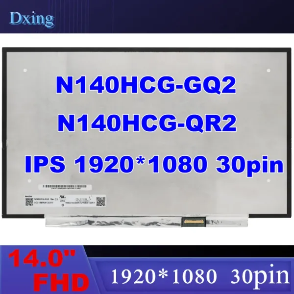 Ekran 14.0 Dizüstü Bilgisayar LCD Ekran Tam olarak N140HCGGQ2 MAT N140HCGQR2 Lenovo için Parlak X1 Karbon 7th 8. Gen 400 NITS 72% NTSC