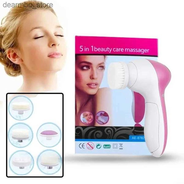 Reinigung der Bürsten elektrische 5 in 1 Gesichtsbürste Gesichtsmassa Masae Spa Hautinstrument Vakuum Poren Reinigung Messgerät Blackhead Cleanin Reiniger Werkzeuge L49