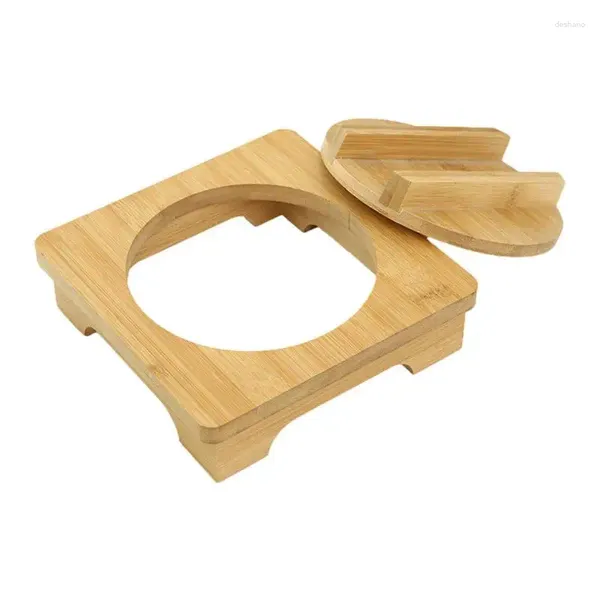 Tavolino tavolo porta in vaso in legno naturale cuscinetti tappetini per piatti Accessori da cucina a teiera ciotola