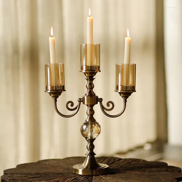 Kerzenhalter Kerzen Luxuskandels Halter moderner Esstisch Europäische Clear Candles Jar Design Candelabros Teelight