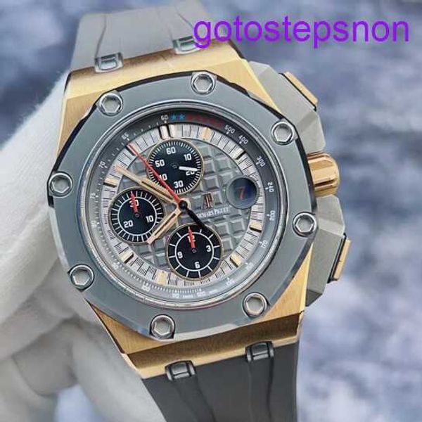 Exklusive AP -Armbanduhr Royal Oak Offshore 26568om Schumacher Limited Edition Keramiklegierung Ring 18k Roségold Automatische Mechanik Mens