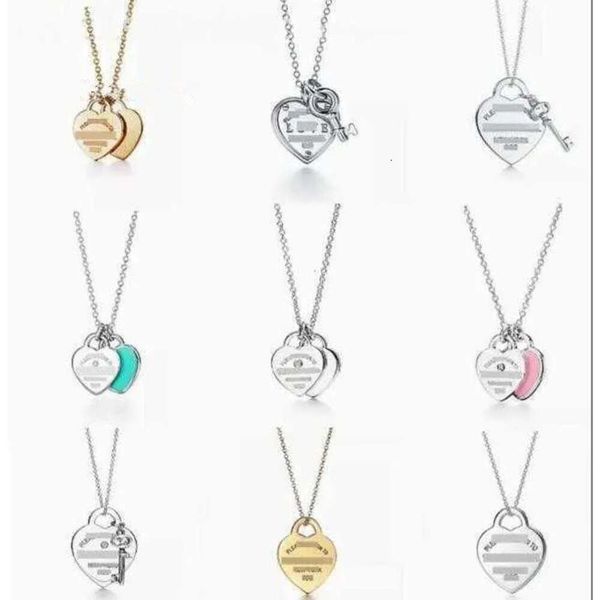 Подвесные ожерелья Ожерелья подвесные ожерелья Новый дизайнер Love Сердце для золотых серьгов.