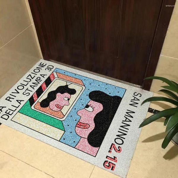 Carpetti Cartoon Funny Benvenuto, sala d'ingresso del corridoio foyer tappeti non slittati tappeti per porte anteriori della camera da letto cucina a prova di polvere tappeto tappeto a prova di polvere