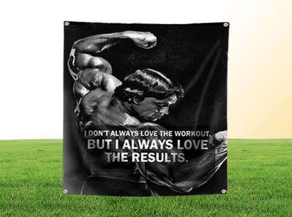 Motivational Workout Poster Exercício Fitness Band Band Decoração de Arte Home Sinalizando bandeiras 4 Gromdos em Corners 35ft 96144cm i8102249