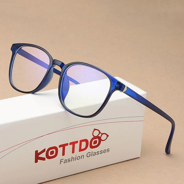Glasshi da uomo retrò Kottdo Retro Fashion Computer Glasses Telaio Donne Anti-Blue Light trasparente trasparente in plastica rosa trasparente 240415