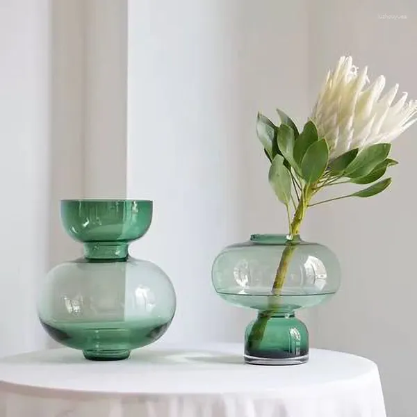 Vasos Vasos Nórdicos Vaso Minimalista de Vidro Transparente Arranjo de Flor Hidropônica Luz de Luxo Móveis para Casa