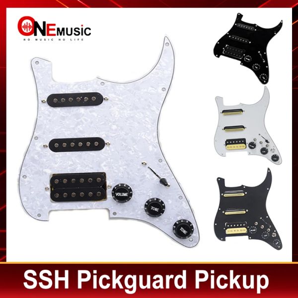 Kabel Multi -Color E -Gitarren -Pickguard und schwarzer SSH -Vordrücker -Scratchplate -Montage