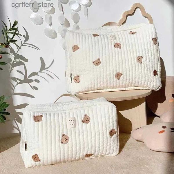 Bolsas de fraldas Baby Urso Bolsa de armazenamento Bolsa de leite Bolsa de fraldas Mommy Bags Bebe Cotton Taber Bagagem portátil Bag L410