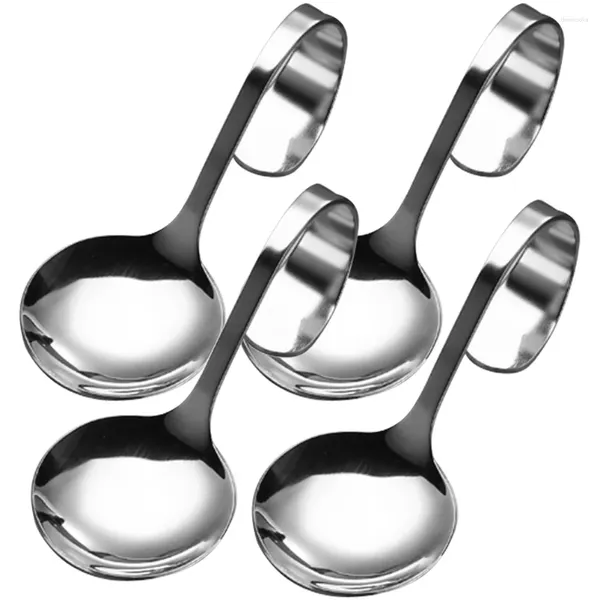 Set di stoviglie cucinare cucchiai cucchiai cupi di torta ergonomica multiuso comodo dessert manico curvo manico a rifornimento per casa